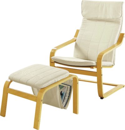 HOME - Bentwood - Fabric Chair and Footstool - Natural